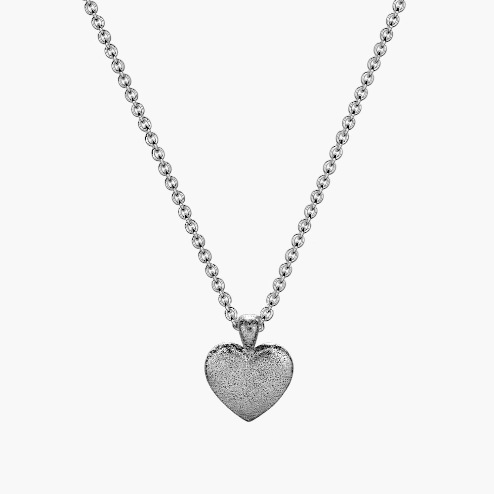Silver Pebble Heart Pendant
