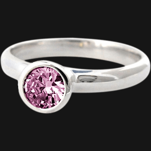 Pink Sapphire CZ Stack Ring