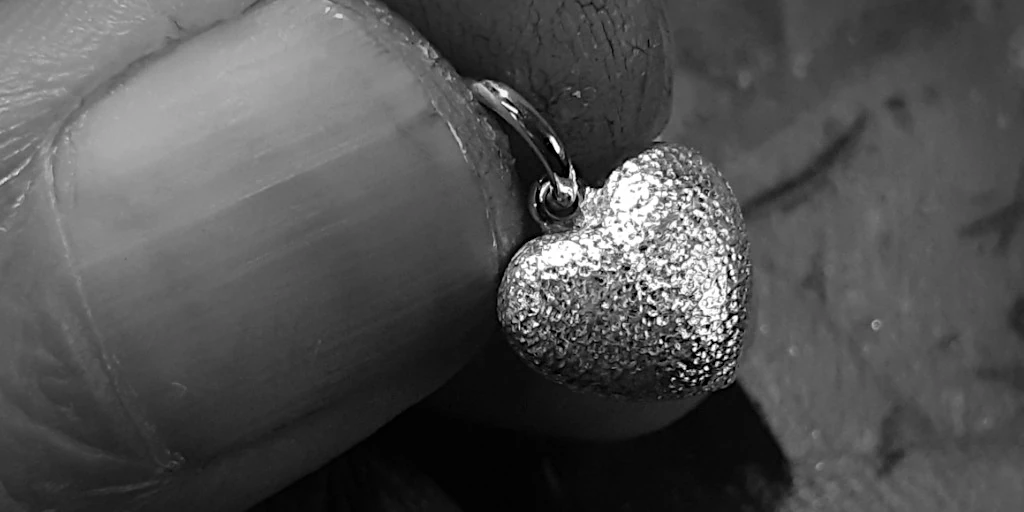 Silver candy heart