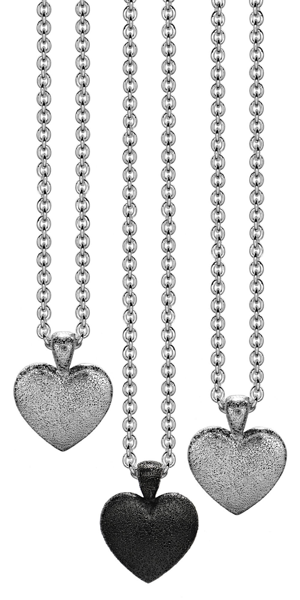 Silver pebble hearts