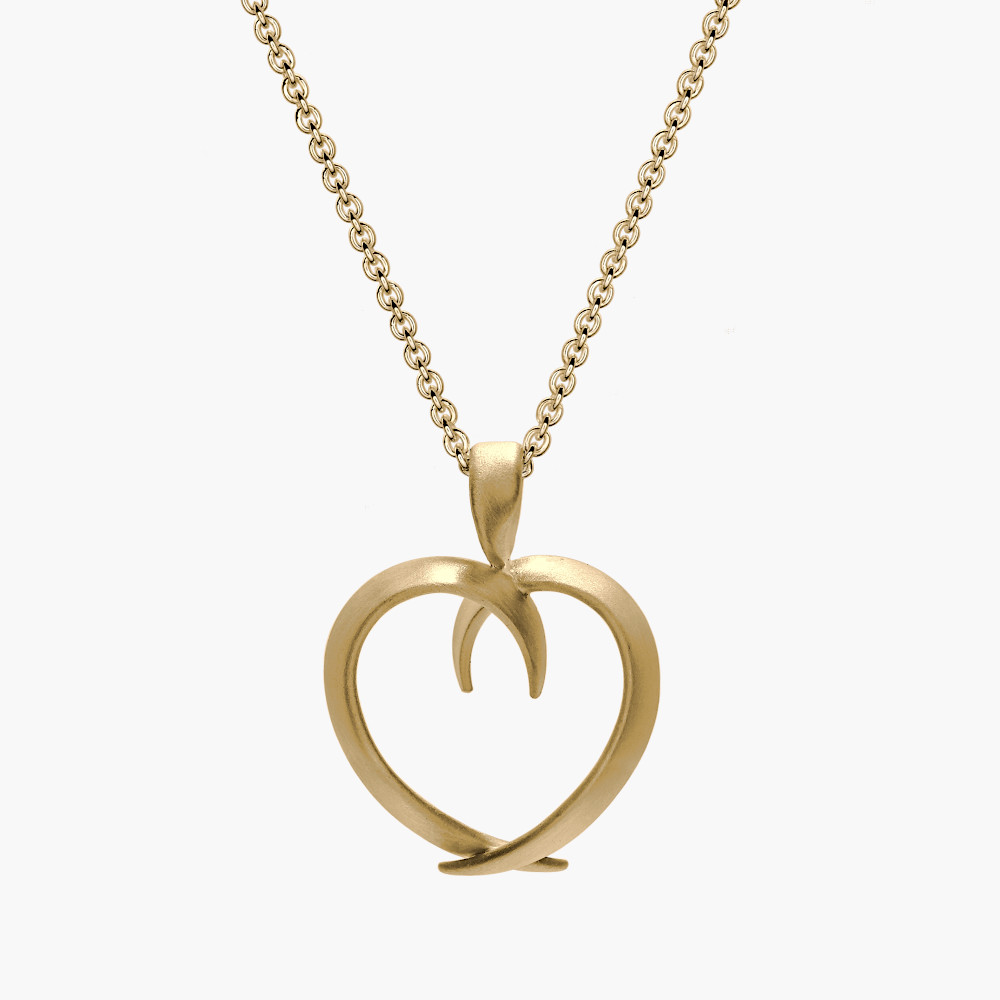 9ct Gold Open Heart Mobius Pendant