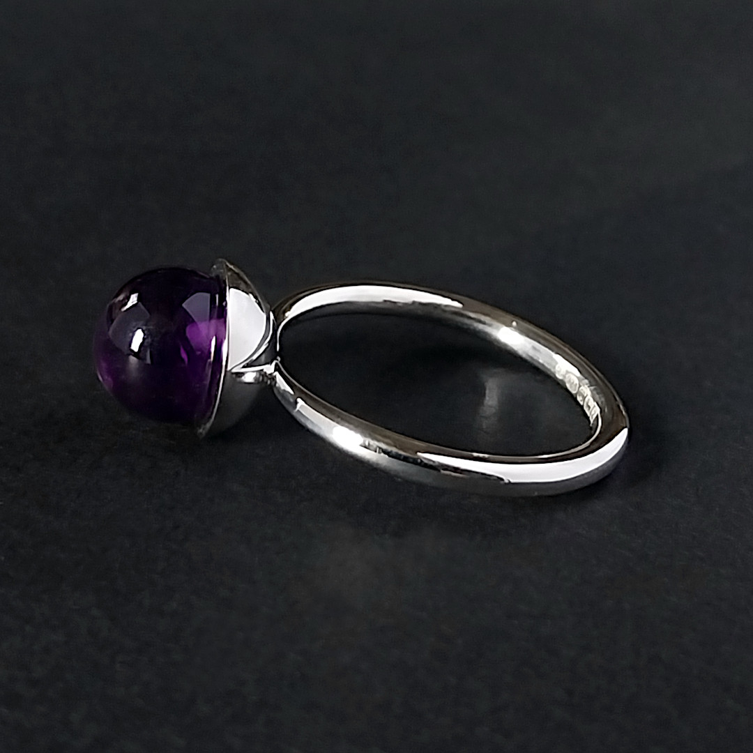 Amethyst Sphere Stacker Ring Amethyst Sphere Stacker Ring
