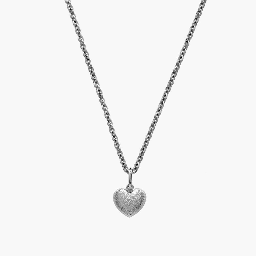 Silver Puffed Heart Pendant