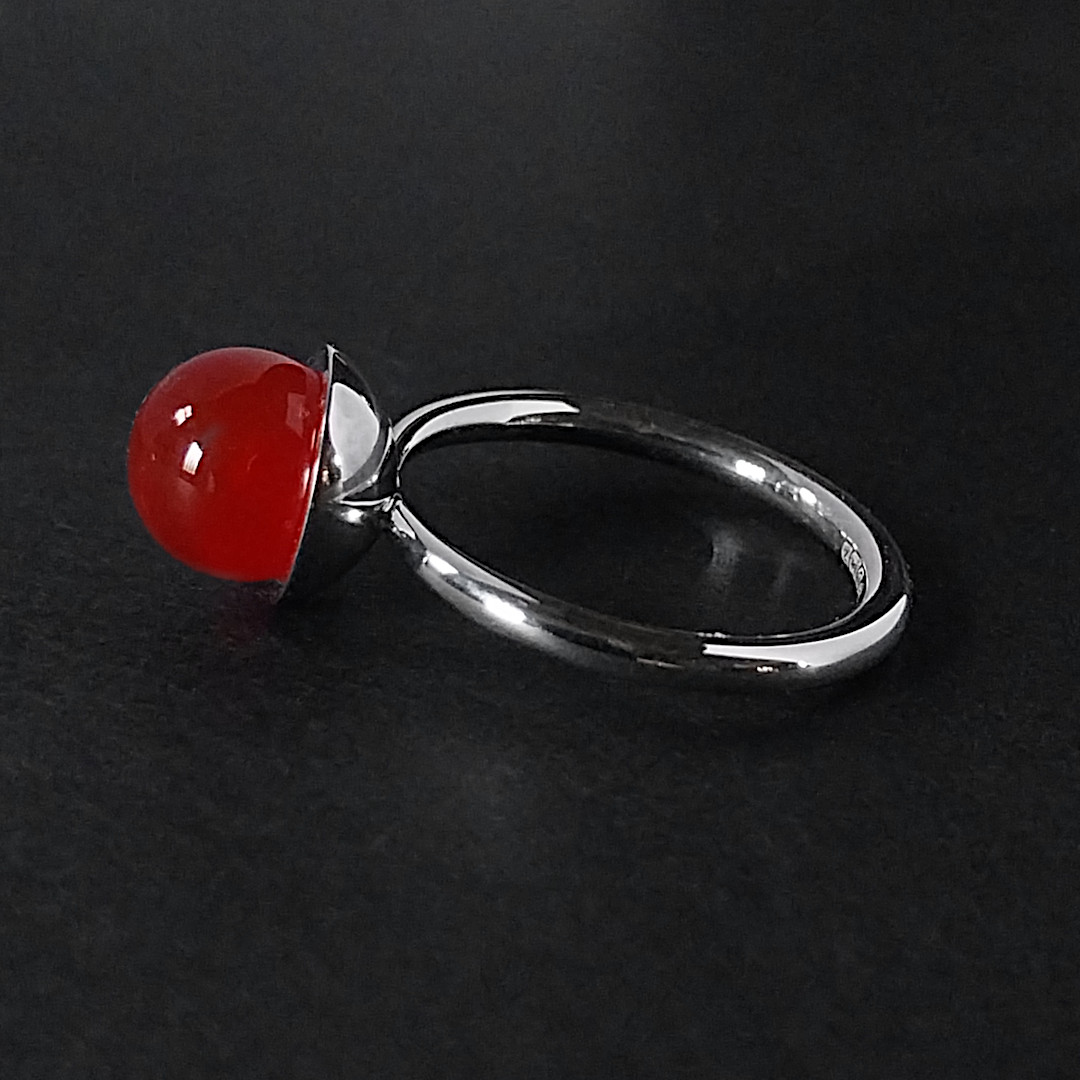 Carnelian Sphere Stacker Ring Carnelian Sphere Stacker Ring