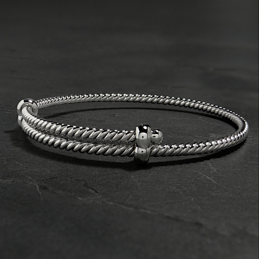 Sterling Silver Expandable Twisted Bangle