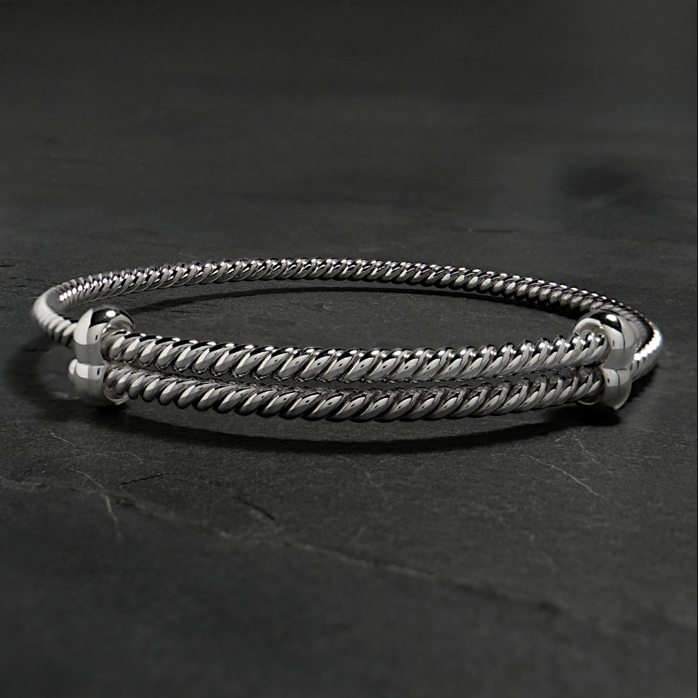 Sterling Silver Expandable Twisted Bangle