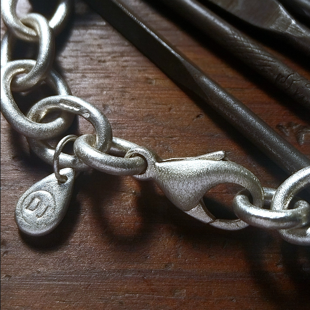 Frosted Silver Cable Chain Bracelet