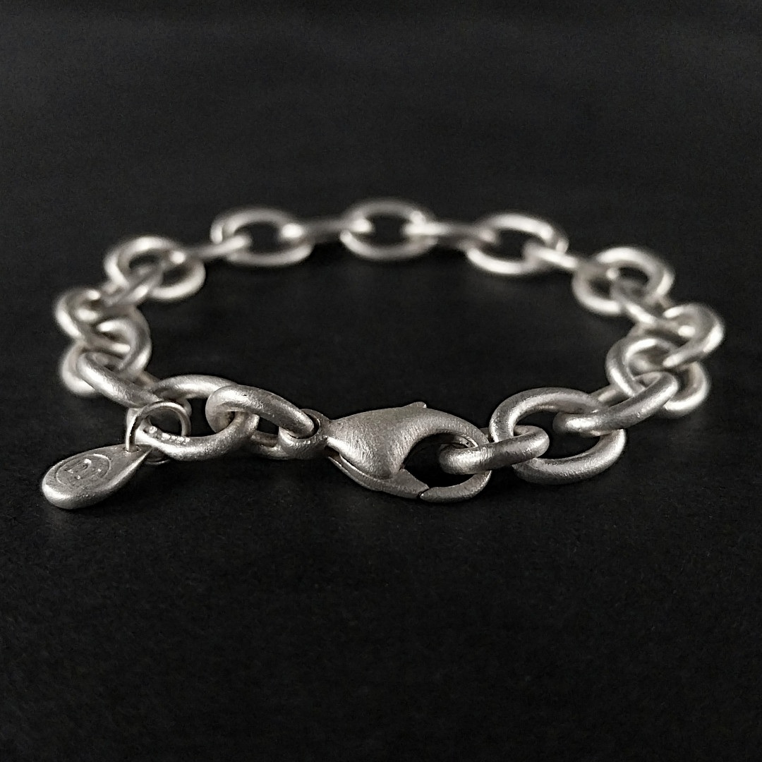 Frosted Silver Cable Chain Bracelet Frosted Silver Cable Chain Bracelet