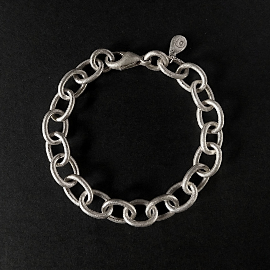 Frosted Silver Cable Chain Bracelet Frosted Silver Cable Chain Bracelet