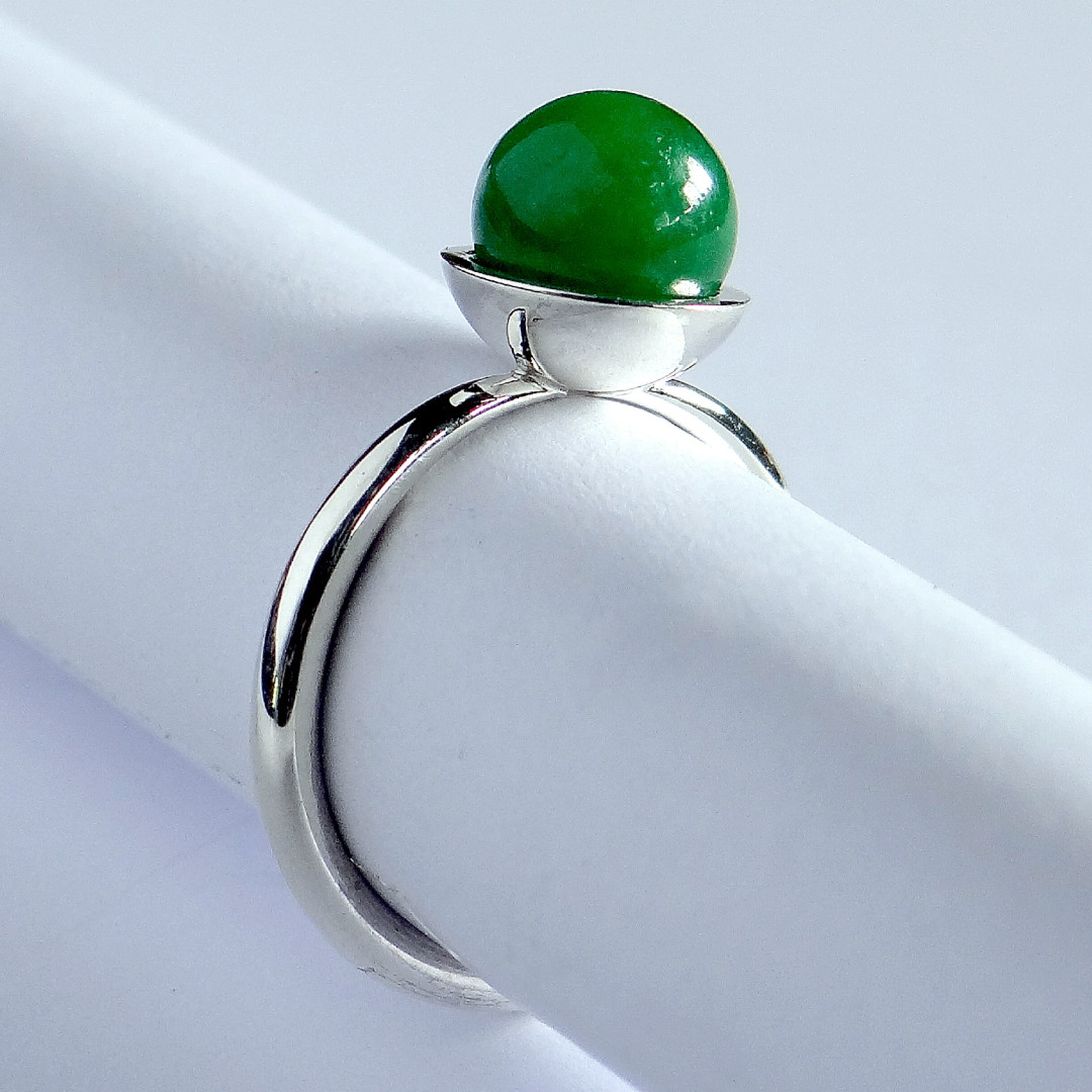 Jade Sphere Stacker Ring