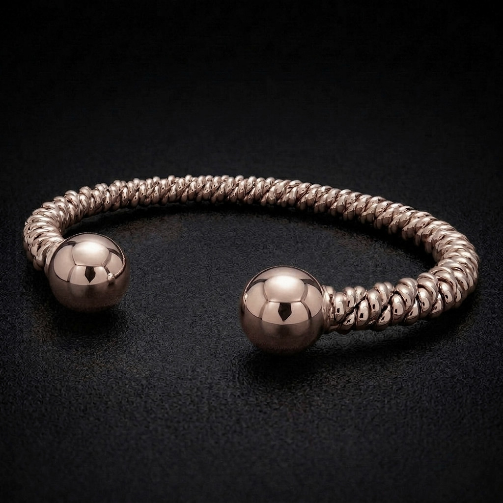 9ct Rose Gold Torsione Torque Bangle