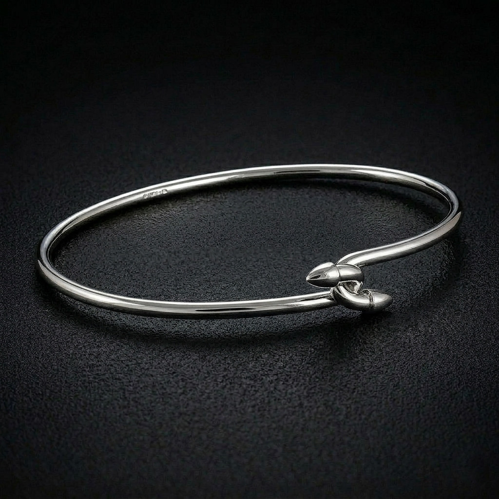 Sterling Silver Hook Bangle