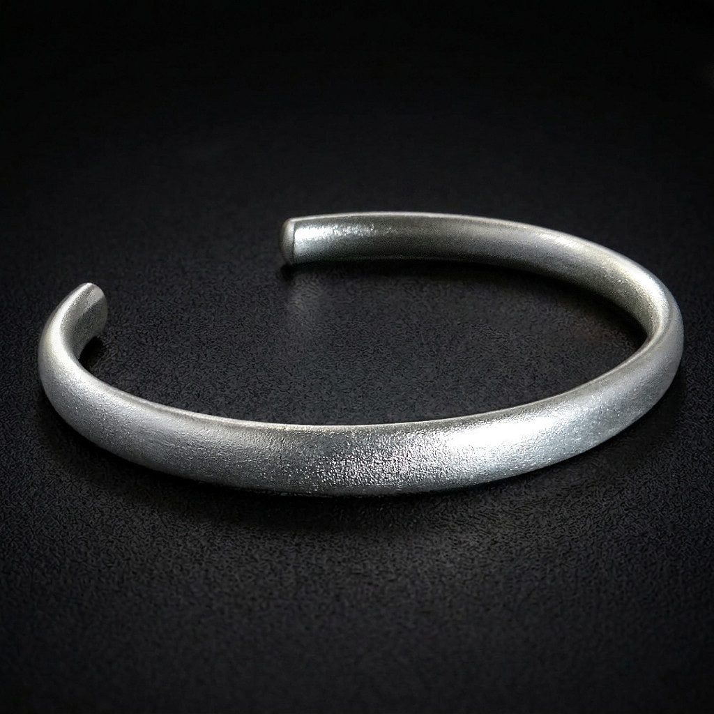 Sterling Silver Slim Frosted Cuff Sterling Silver Slim Frosted Cuff