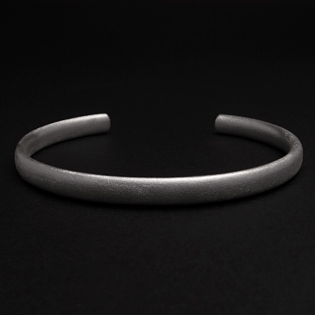 Sterling Silver Slim Frosted Cuff