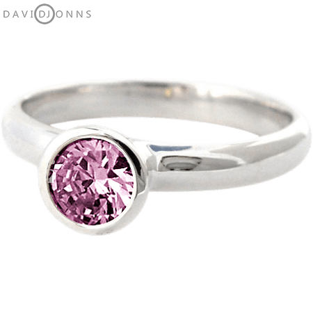 David Jonns Pink Sapphire CZ Stack Ring