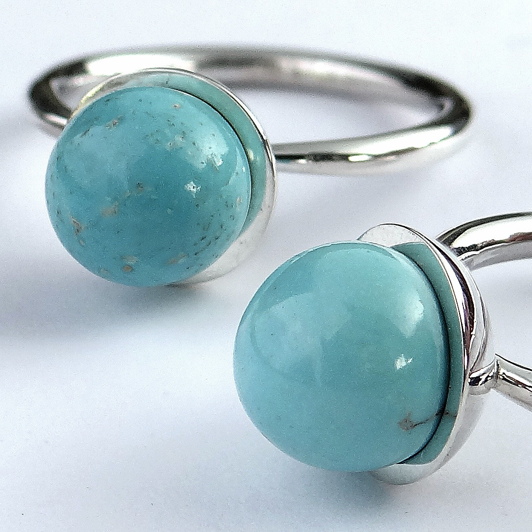 Turquoise Sphere Stacker Ring