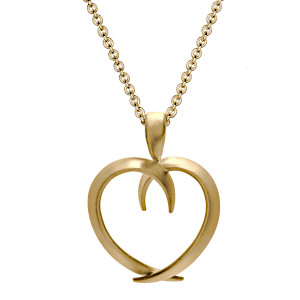 9ct Gold Open Heart Mobius Pendant
