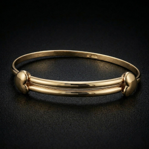 Expanding 9ct Gold Love Heart Bangle