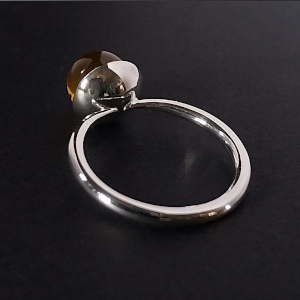 Amber Sphere Stacker Ring