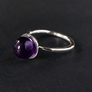 Amethyst Sphere Stacker Ring