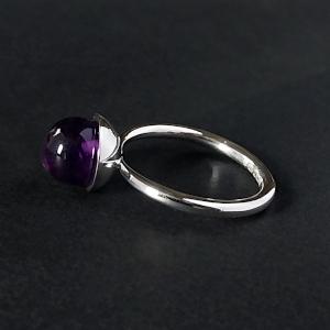 Amethyst Sphere Stacker Ring