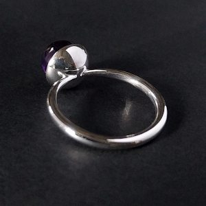 Amethyst Sphere Stacker Ring