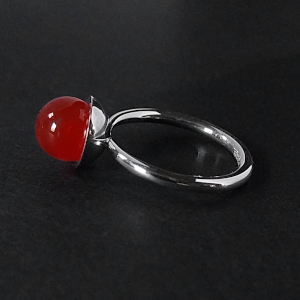Carnelian Sphere Stacker Ring