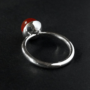 Carnelian Sphere Stacker Ring