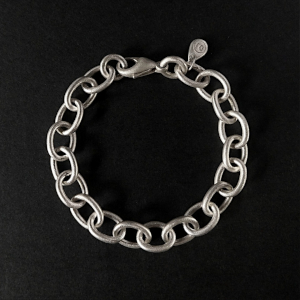 Frosted Silver Cable Chain Bracelet