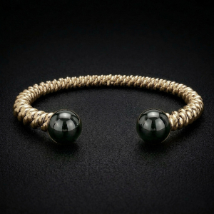 9ct Gold Hematite Torsione Torque Bangle