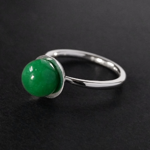 Jade Sphere Stacker Ring