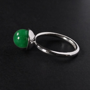 Jade Sphere Stacker Ring