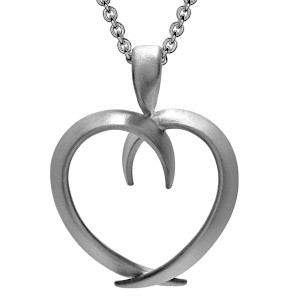 Silver Open Heart Mobius Pendant