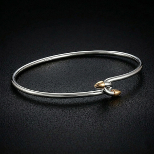 Sterling Silver & 18ct Hook Bangle
