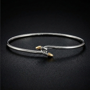 Sterling Silver & 18ct Hook Bangle