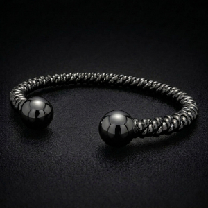 Rhodiumed Torsione Torque Bangle