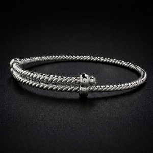 Sterling Silver Expandable Twisted Bangle