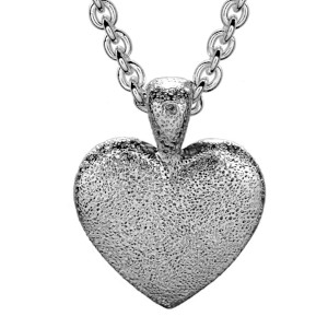 Silver Pebble Heart Pendant