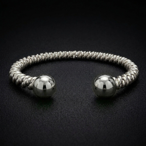Silver Torsione Torque Bangle
