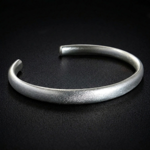 Sterling Silver Slim Frosted Cuff