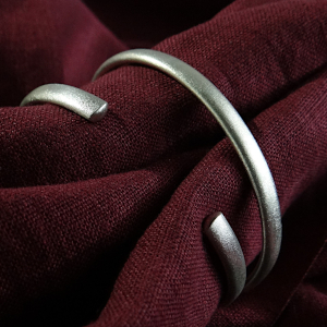 Sterling Silver Slim Frosted Cuff