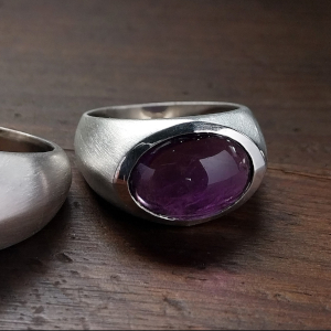 Amethyst Dome Ring