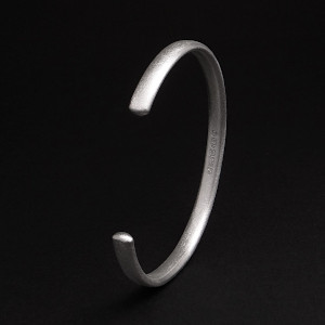 Sterling Silver Slim Frosted Cuff